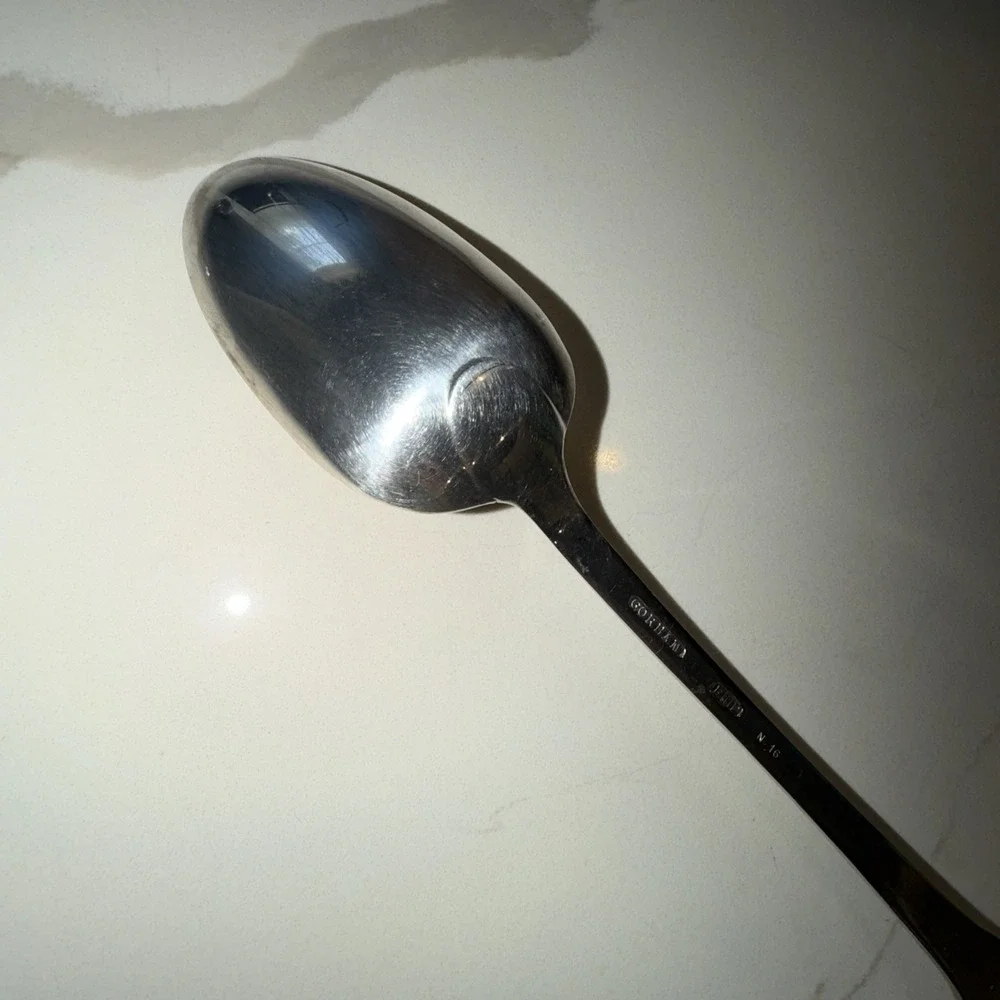 Gorham Extra-Large Plate Spoon Signed : 1780: Rochambeau, To Lt. Gov.Jabez Lowe